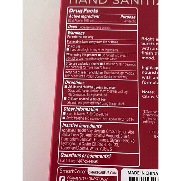 Smart Care Scented Hand Sanitizer Spray 1 Fl Oz Juicy Berry Hydrating NEW - Picture 8 of 13